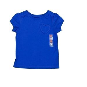 Gymboree toddler girls 12-18 months cap sleeve blue t-shirt with heart pocket
